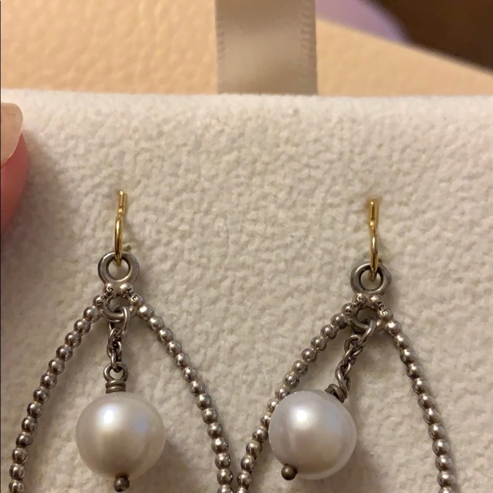 Retired Pandora Compose Earrings And Hooks - image 4